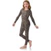 Arshiner Girls Clothes 2 Piece Fall Outfits Slim Long Sleeve Shirt and Leggings Set Kids Thermal Underwear sets(Leopard)