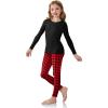 Arshiner Girls Clothes 2 Piece Fall Outfits Slim Long Sleeve Shirt and Leggings Set Kids Thermal Underwear sets(Red Black Plaid)