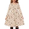 Arshiner Girl’s Dresses Button Down Midi Long Sleeve Casual Sundress A-line Dress with Pockets(Brown Bear)