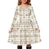Arshiner Girl’s Dresses Button Down Midi Long Sleeve Casual Sundress A-line Dress with Pockets(Khaki Bear)