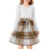White / Brown Plaid