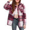 Arshiner Girls Flannel Plaid Jackets Button Down Long Sleeve Shirts Blouses Tops with Pockets Outfits(Grey Plaid)