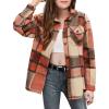 Arshiner Girls Flannel Plaid Jackets Button Down Long Sleeve Shirts Blouses Tops with Pockets Outfits(Khaki Plaid)