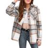 Arshiner Girls Flannel Plaid Jackets Button Down Long Sleeve Shirts Blouses Tops with Pockets Outfits(Plaid Gray)