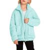 Arshiner Girls Full Zip Fleece Jacket Sherpa Outwear Coat Fall Winter for 4-12Y(Light Blue)