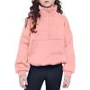 Arshiner Girls Half Zip Sweatshirt with Drawstring Hem Fleece Quarter Zip Pullover Sweatshirts Fall Clothes for Teen Girl(Light Pink)