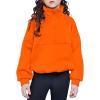Arshiner Girls Half Zip Sweatshirt with Drawstring Hem Fleece Quarter Zip Pullover Sweatshirts Fall Clothes for Teen Girl(Orange)