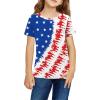 Arshiner Girls July 4th American Flag T Shirts Patriotic Short Sleeves Shirts Blouse Tops Tee(Usa Flag 1)