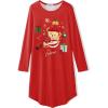 Arshiner Girls Nightgowns Long Sleeve Print Pajamas Nightdress for Kids Soft Sleep Wear Nighties(Christmas Teddy)