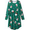 Arshiner Girls Nightgowns Long Sleeve Print Pajamas Nightdress for Kids Soft Sleep Wear Nighties(Green Christmas)