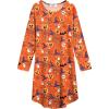 Arshiner Girls Nightgowns Long Sleeve Print Pajamas Nightdress for Kids Soft Sleep Wear Nighties(Orange Halloween)