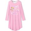 Arshiner Girls Nightgowns Long Sleeve Print Pajamas Nightdress for Kids Soft Sleep Wear Nighties(Pink Teddy)
