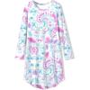 Arshiner Girls Nightgowns Long Sleeve Print Pajamas Nightdress for Kids Soft Sleep Wear Nighties(Purple Tie Dye)