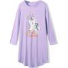 Arshiner Girls Nightgowns Long Sleeve Print Pajamas Nightdress for Kids Soft Sleep Wear Nighties(Purple/Happy Cat)