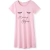Arshiner Girls Nightgowns Summer Soft Cute Cartoon Print Pajama Sleep Dress for Kids 4-12 Years(A Pastel Pink/ Eyelash)