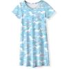 Arshiner Girls Nightgowns Summer Soft Cute Cartoon Print Pajama Sleep Dress for Kids 4-12 Years(Light Blue Animal Print)