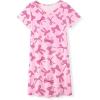 Arshiner Girls Nightgowns Summer Soft Cute Cartoon Print Pajama Sleep Dress for Kids 4-12 Years(Pink Bow)