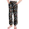 Arshiner Girls Pajama Pants Kids Plaid Pj Pants Comfy Lounge Sleepwear Bottoms with Pockets(Black Halloween)