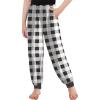 Arshiner Girls Pajama Pants Kids Plaid Pj Pants Comfy Lounge Sleepwear Bottoms with Pockets(Plaid-black & White)
