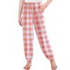 Arshiner Girls Pajama Pants Kids Plaid Pj Pants Comfy Lounge Sleepwear Bottoms with Pockets(Plaid-pink & White)