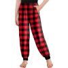 Arshiner Girls Pajama Pants Kids Plaid Pj Pants Comfy Lounge Sleepwear Bottoms with Pockets(Plaid-red & Black)