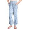 Arshiner Girls Pajama Pants Kids Plaid Pj Pants Comfy Lounge Sleepwear Bottoms with Pockets(Printed-kitten Hearts on Light Blue)