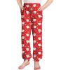 Arshiner Girls Pajama Pants Kids Plaid Pj Pants Comfy Lounge Sleepwear Bottoms with Pockets(Red Christmas)