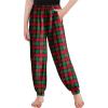 Arshiner Girls Pajama Pants Kids Plaid Pj Pants Comfy Lounge Sleepwear Bottoms with Pockets(Red Green Plaid)