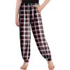 Arshiner Girls Pajama Pants Kids Plaid Pj Pants Comfy Lounge Sleepwear Bottoms with Pockets(Red White Plaid)