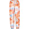 Arshiner Girls Pajama Pants Kids Plaid Pj Pants Comfy Lounge Sleepwear Bottoms with Pockets(Tie Dye-orange Blue)