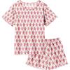 Arshiner Girls Pajama Set Short Sleeve Lounge Set Soft Shirring Summer Sleepwear Pj Sets(Monkey)