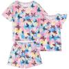 Arshiner Girls Pajamas Set Short Sleeve Pjs Sleepwear 3PCS Summer Lounge Sets Nightwear(Butterfly Tie-dye)
