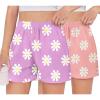 Arshiner Girls Pajamas Shorts Casual Summer Lounge Sleep Pj 2-Pack Plaid Shorts Beach Bottoms(Pink & Purple Flowers)