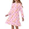 Arshiner Girls’ Sleepwear Long Sleeve Cute Nightgown Nightie Pajama Dress(Pink Boots)