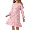 Arshiner Girls’ Sleepwear Long Sleeve Cute Nightgown Nightie Pajama Dress(Pink Teddy)