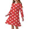 Arshiner Girls’ Sleepwear Long Sleeve Cute Nightgown Nightie Pajama Dress(Red Christmas)
