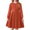Arshiner Girls Sweater Dress Long Sleeve Button Knit Fall Winter Pullover Dresses for Kids 5-12 Years(Brown)