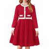 Arshiner Girls Sweater Dress Long Sleeve Button Knit Fall Winter Pullover Dresses for Kids 5-12 Years(Red-white)