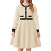 Arshiner Girls Sweater Dress Long Sleeve Button Knit Fall Winter Pullover Dresses for Kids 5-12 Years(White-black)