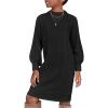 Arshiner Girl’s Sweater Dress Puff Long Sleeve Casual Cable Knit Pullover Fall Dresses for 6-12 Years(Black)
