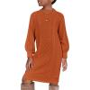 Arshiner Girl’s Sweater Dress Puff Long Sleeve Casual Cable Knit Pullover Fall Dresses for 6-12 Years(Caramel)