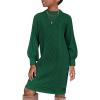 Arshiner Girl’s Sweater Dress Puff Long Sleeve Casual Cable Knit Pullover Fall Dresses for 6-12 Years(Green)