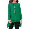 Arshiner Girls Tunic Tops Casual Basic Loose Soft Swing Pullover Long Blouse T-Shirt Tee(C Green)