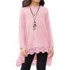 Arshiner Girls Tunic Tops Casual Basic Loose Soft Swing Pullover Long Blouse T-Shirt Tee(C Pink)