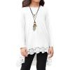 Arshiner Girls Tunic Tops Casual Basic Loose Soft Swing Pullover Long Blouse T-Shirt Tee(C White)
