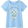 Arshiner Girls Unicorn Shirts Short Sleeve Flip Sequin T-Shirt Tops(Light Blue-flower)