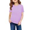 Arshiner Girls Unicorn Shirts Short Sleeve Flip Sequin T-Shirt Tops(Purple)