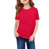 Arshiner Girls Unicorn Shirts Short Sleeve Flip Sequin T-Shirt Tops(Red)