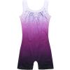 Arshiner Leotards for Girls Gymnastics with Shorts Color Gradient Shiny Diamond Kids Biketard(Shiny Purple)
