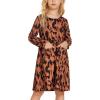 Arshiner Little Girls Dress Long Sleeve Solid Color Casual Skater Pocket Dress(Pat1)